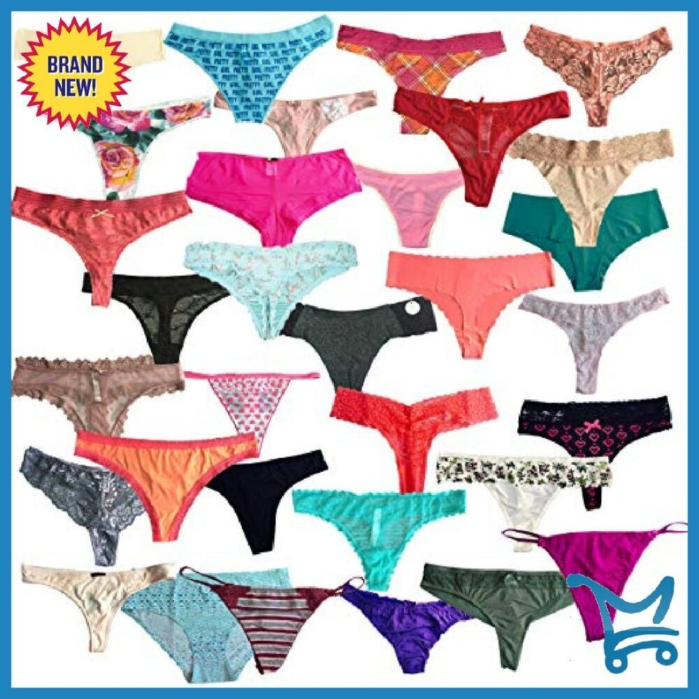 24-Pack Women's Cotton Thongs G-Strings Assorted Styles US Sizes - Picture 2 of 8